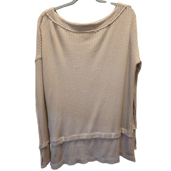 Free People We The Free North Shore Waffle Tunic Beige Top Size XS EUC - Picture 4 of 6